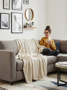 PLUCHI - Nora 100% Cotton Knitted All-Season AC Throws , Natural