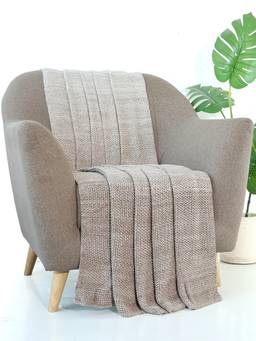 PLUCHI - Nile 100% Cotton Knitted All-Season AC Throws , Beige