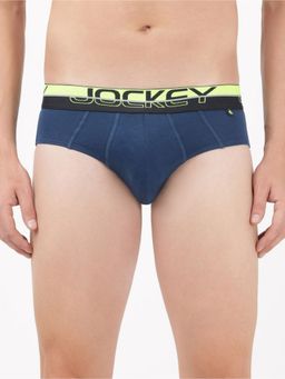 Jockey - FP01 Mens Premium Combed Cotton Solid Brief with Ultrasoft Waistband-Blue