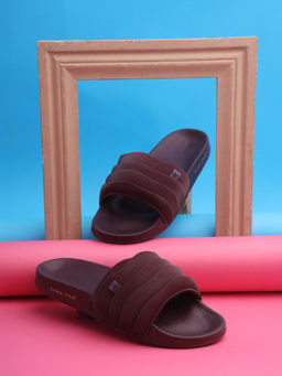 Chupps - Womens Rose Maroon Casual Sliders