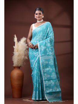 SLAGHA - Women's Woven Handloom Ethnic Cotton Silk Saree with Unstitched Blouse