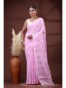 SLAGHA - Women's Woven Handloom Ethnic Cotton Silk Saree with Unstitched Blouse