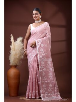 SLAGHA - Women's Woven Handloom Ethnic Cotton Silk Saree with Unstitched Blouse