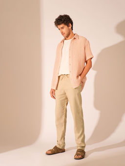 Selected - Beige Solid Slim Fit Trouser