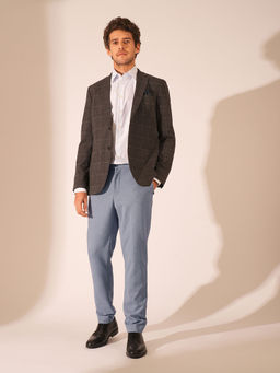Selected - Blue Solid Slim Fit Trouser
