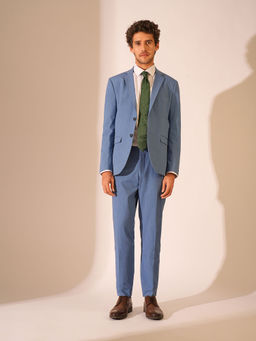 Selected - Blue Solid Slim Fit Trouser