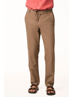 TERRA LUNA - Brown Solid Slim Fit Trouser