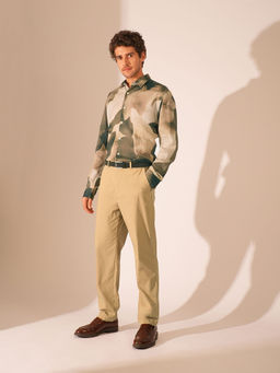 Selected - Beige Solid Straight Fit Trouser