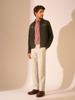 Selected - Beige Solid Regular Fit Trouser
