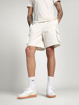 Puma - White Solid Regular Fit Shorts