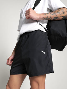 Puma - Black Solid Regular Fit Shorts
