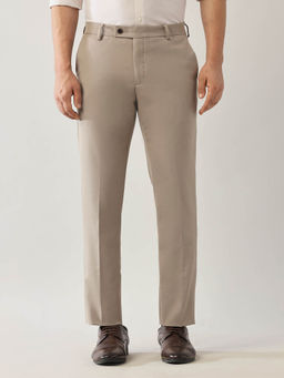 Arrow - Beige Solid Regular Fit Trouser