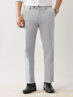 Arrow - Grey Solid Regular Fit Trouser