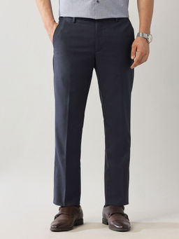 Arrow - Navy Blue Solid Regular Fit Trouser