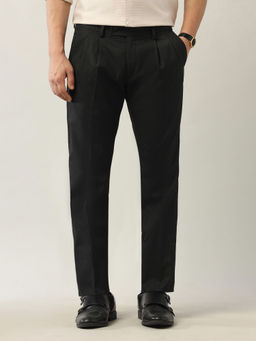Arrow - Black Solid Regular Fit Trouser