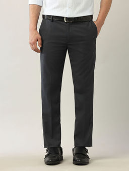 Arrow - Charcoal Solid Regular Fit Trouser