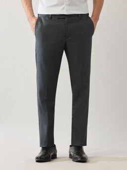 Arrow - Grey Solid Regular Fit Trouser