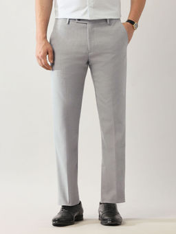Arrow - Grey Solid Regular Fit Trouser