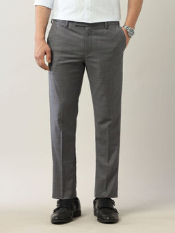 Arrow - Grey Solid Regular Fit Trouser