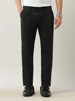 Arrow - Black Solid Regular Fit Trouser
