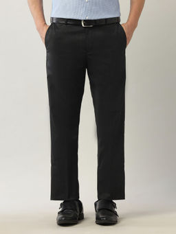 Arrow - Charcoal Self Design Straight Fit Trouser