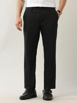 Arrow - Black Self Design Straight Fit Trouser