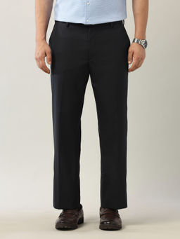 Arrow - Blue Self Design Straight Fit Trouser