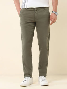 U.S. POLO ASSN. - Green Solid Slim Fit Trouser