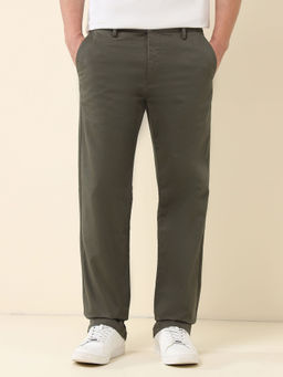 U.S. POLO ASSN. - Green Solid Straight Fit Trouser
