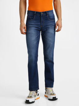 Urbano Fashion - Men Blue Regular Fit Washed Jeans Stretchable