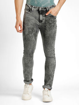 Urbano Fashion - Men Grey Regular Fit Washed Jeans Stretchable