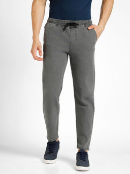 Urbano Fashion - Men Grey Regular Fit Washed Jogger Jeans Stretchable