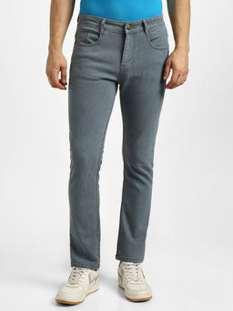Urbano Fashion - Men Light Grey Slim Fit Washed Jeans Stretchable