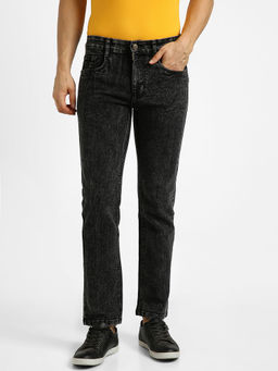 Urbano Fashion - Men Black Regular Fit Washed Jeans Stretchable