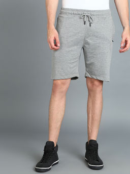 Urbano Fashion - Men Grey Melange Cotton Regular Shorts Stretchable