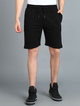 Urbano Fashion - Men Black Cotton Regular Shorts Stretchable
