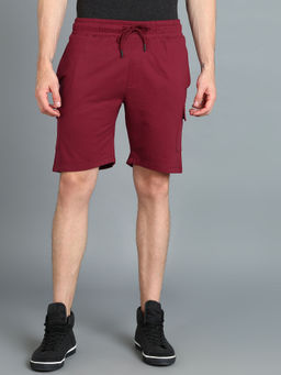 Urbano Fashion - Men Red Cotton Regular Shorts Stretchable