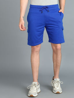 Urbano Fashion - Men Royal Blue Cotton Regular Shorts Stretchable