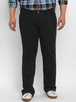 Urbano Plus - Men Black Regular Fit Washed Denim Bootcut Jeans Stretchable