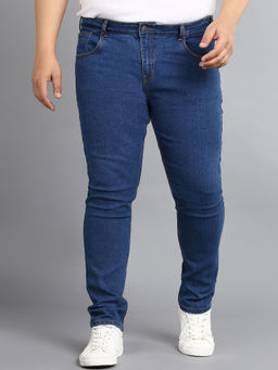 Urbano Plus - Men Blue Regular Fit Washed Jeans Stretchable