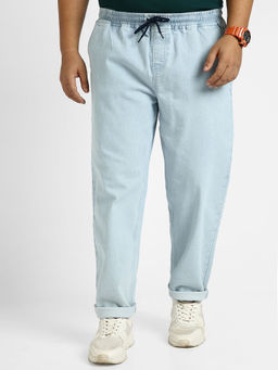 Urbano Plus - Men Ice Blue Regular Fit Washed Jogger Jeans Stretchable