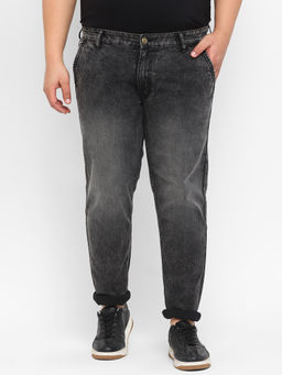 Urbano Plus - Men Grey Regular Fit Washed Jeans Stretchable