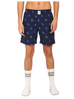 U.S. POLO ASSN. - Men Navy I657 Comfort Fit Print Cotton Boxer Blue