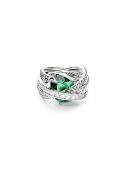 SWAROVSKI - Green Rhodium Plated Ring (60)