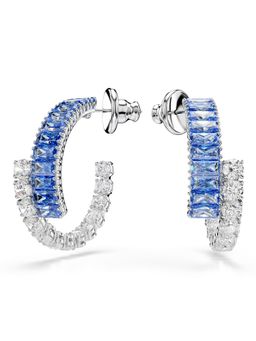 SWAROVSKI - Blue Rhodium Plated Hoops