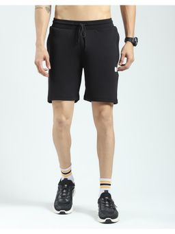 Rock.it - Men Black Solid Cotton Blend Regular Fit Shorts