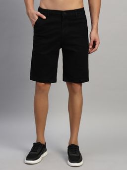 Cantabil - Men Black Solid Polyester Regular Fit Shorts
