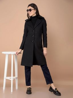 CRIMSOUNE CLUB - Women Black Knee-Length Overcoat