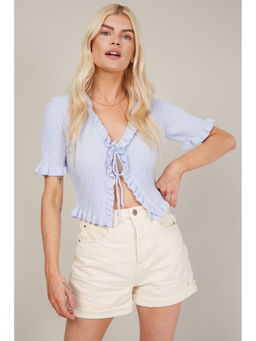 Trendyol - Frill L Short Sleeve Light Knit Top