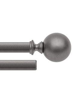 Deco Window - 36-66 Inch Extendable Double Curtain Rod with Brackets for Door & Windows